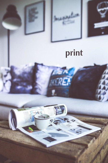 magazine on table in livingroom